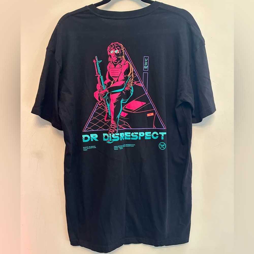 META Dr. Disrespect Black Tee with Retro Design XL - Picture 2 of 6